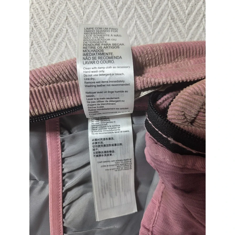 JanSport Right Pack Expressions Pink Corduroy Suede Leather Bottom Backpack
